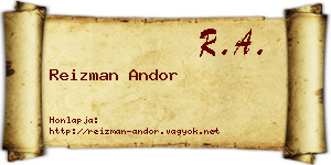 Reizman Andor névjegykártya
